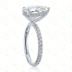 1.30 TCW Pear Cut Solitaire With Accents Lab Grown Diamond Ring for Women