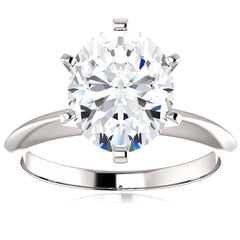 3.00 TCW Oval Cut Solitaire Lab Grown Diamond Ring for Women