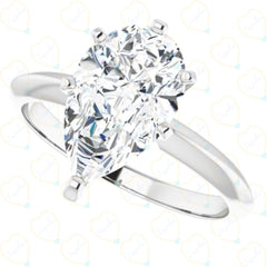 2.00 TCW Pear Cut Solitaire Lab Grown Diamond Ring for Women