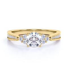 1.00 TCW Round Cut Unique Lab Grown Diamond Ring for Women