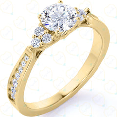 1.00 TCW Round Cut Unique Lab Grown Diamond Ring for Women