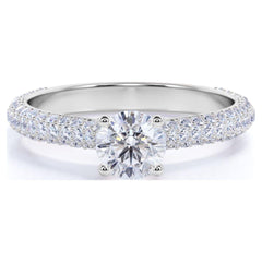 1.30 TCW Round Cut Solitaire With Accents Lab Grown Diamond Ring for Women