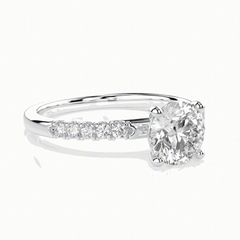 1.5 TCW Round Brilliant Cut Solitaire With Accents Lab Grown Diamond Ring for Women