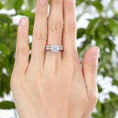 Princess Cut Bridal Set Lab-Grown Diamond Ring for Women