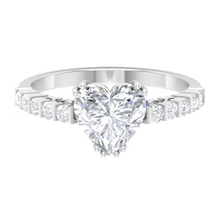 Heart Cut Solitaire With Accents Lab Grown Diamond Ring for Women