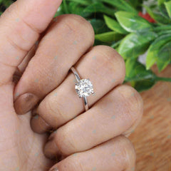 1.30 TCW Round Cut Solitaire Lab Grown Diamond Ring for Women