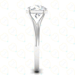 1.00 TCW Round Cut Solitaire Lab Grown Diamond Ring for Women