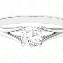 1.00 TCW Round Cut Solitaire Lab Grown Diamond Ring for Women