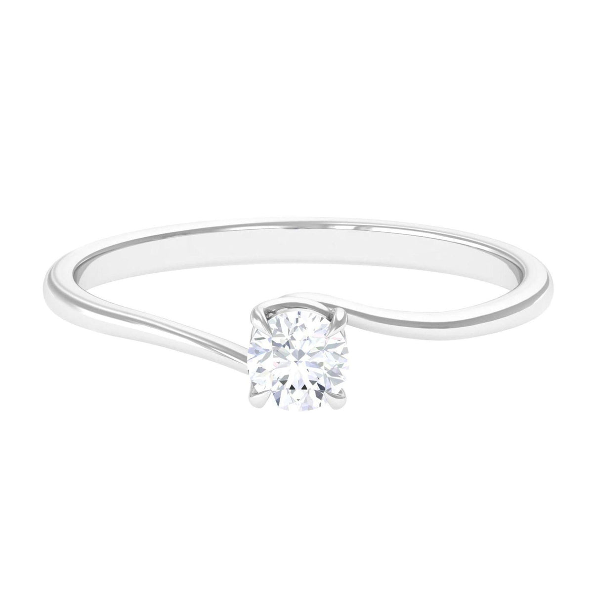 0.50 TCW Round Brilliant Cut Lab Grown Diamond Ring for Women