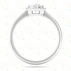 1.00 TCW Round Cut Halo Lab Grown Diamond Ring for Women