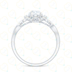 1.00 TCW Oval Cut Halo Lab Grown Diamond Ring for Women