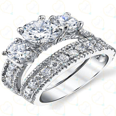 1.30 TCW Round Brilliant Cut Bridal Set Lab-Grown Diamond Ring