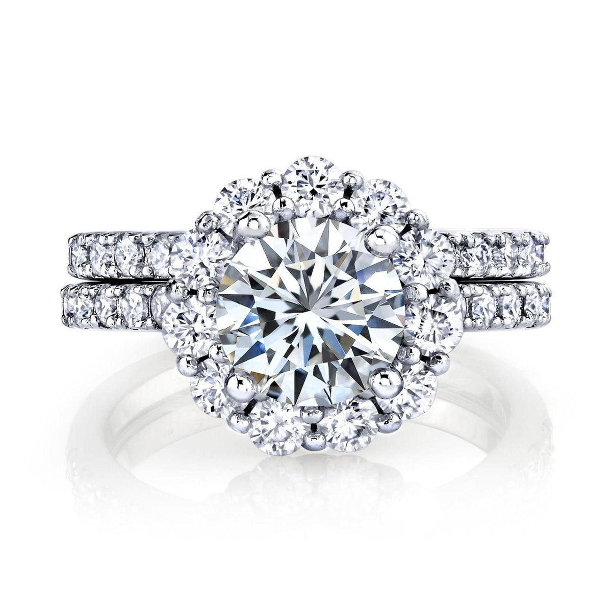 1.50 TCW Round Brilliant Cut Bridal Set Lab Grown Diamond Ring for Women