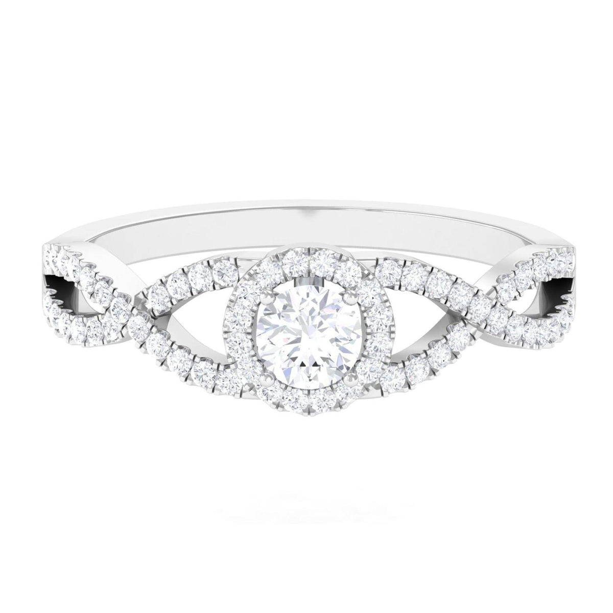 0.50 TCW Round Brilliant Cut Twisted Lab-Grown Diamond Ring for Women