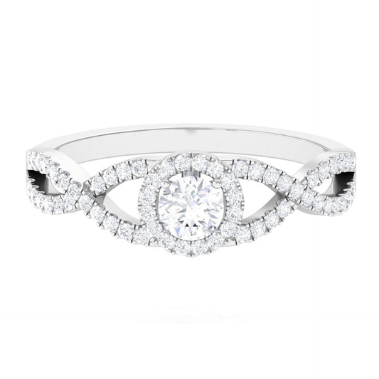 0.50 TCW Round Brilliant Cut Twisted Lab-Grown Diamond Ring for Women