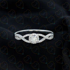 0.50 TCW Round Brilliant Cut Twisted Lab-Grown Diamond Ring for Women