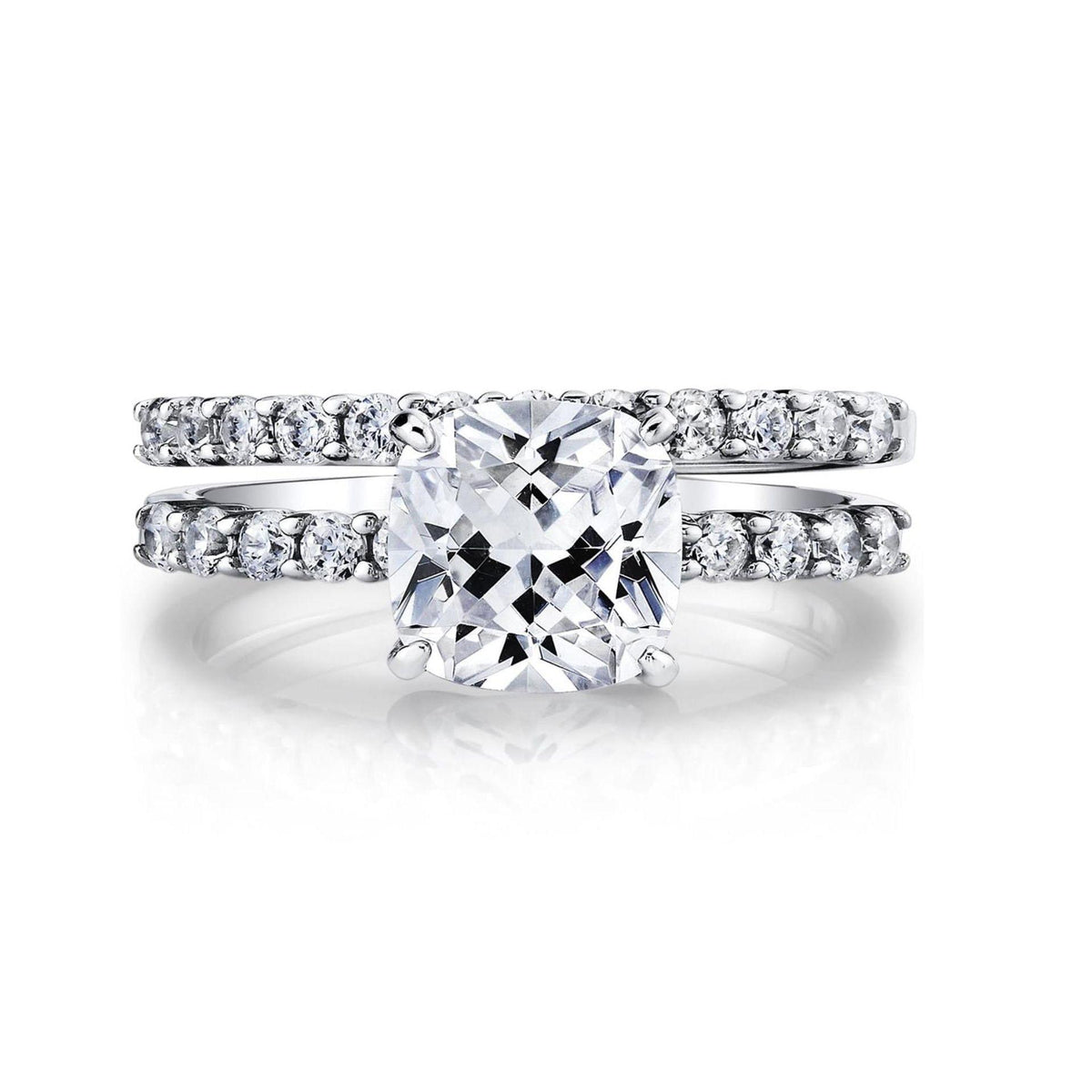 Cushion Cut Bridal Set Lab Grown Diamond Ring for Women