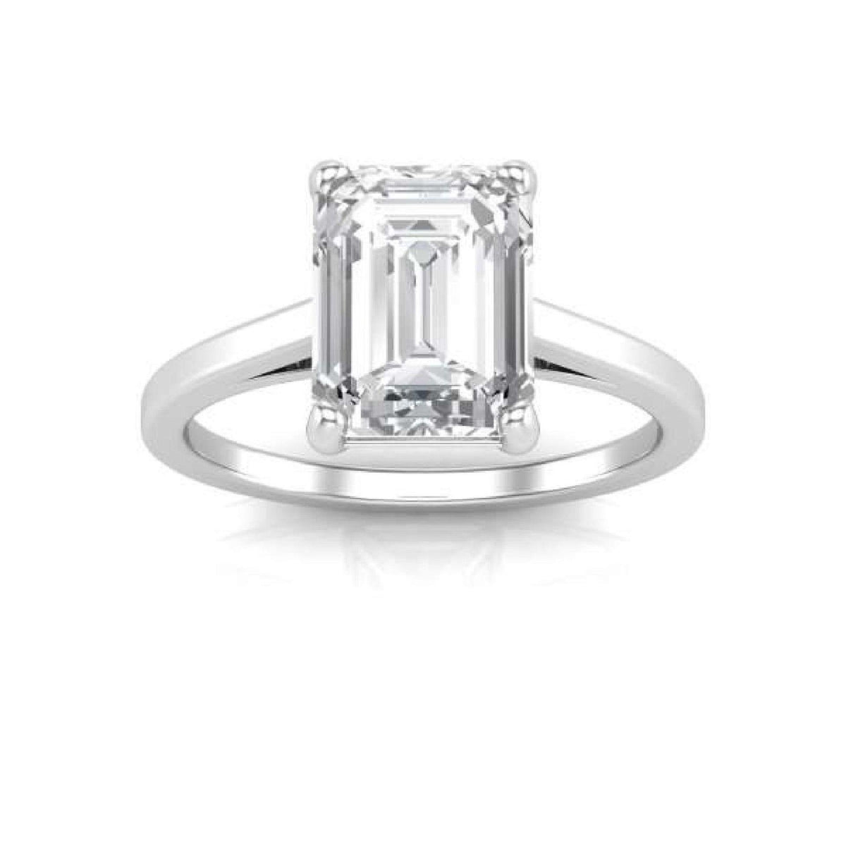 1.75 TCW Emerald Cut Solitaire Lab Grown Diamond Ring for Women