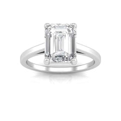 1.75 TCW Emerald Cut Solitaire Lab Grown Diamond Ring for Women