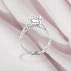 1.75 TCW Emerald Cut Solitaire Lab Grown Diamond Ring for Women