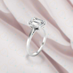 1.75 TCW Emerald Cut Solitaire Lab Grown Diamond Ring for Women