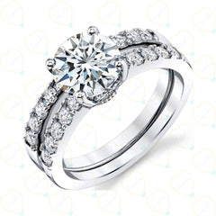 Round Brilliant Cut Bridal Set Lab Grown Diamond Ring