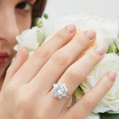 1.50 TCW Round Cut Halo Lab Grown Diamond Ring for Women