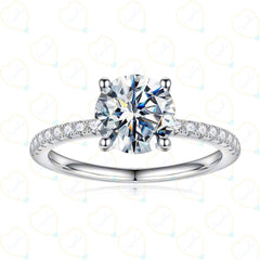 1.50 TCW Round Brilliant Cut Solitaire With Accents Lab Grown Diamond Ring for Women