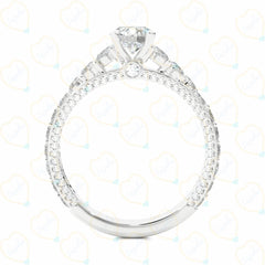 Round-Brilliant Cut Solitaire With Accents Lab Grown Diamond Ring