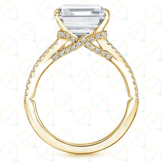 2.00 CTW Radiant Cut Split Shank Lab Grown Diamond Ring for Women