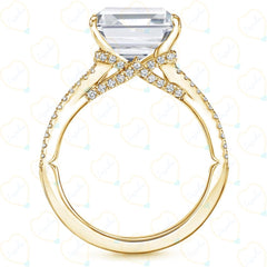 2.00 CTW Radiant Cut Split Shank Lab Grown Diamond Ring for Women