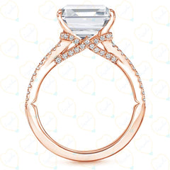 2.00 CTW Radiant Cut Split Shank Lab Grown Diamond Ring for Women