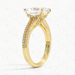 2.00 CTW Radiant Cut Split Shank Lab Grown Diamond Ring for Women