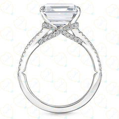 2.00 CTW Radiant Cut Split Shank Lab Grown Diamond Ring for Women