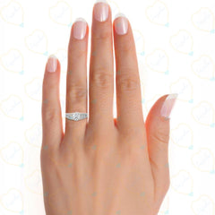 Round Brilliant Cut Split Shank Lab Grown Diamond Ring for Women