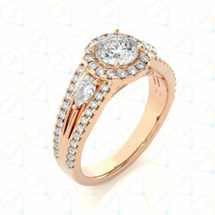 Round Brilliant Cut Art Deco Lab Grown Diamond Ring for Women