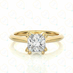 Princess Cut Solitaire Lab Grown Diamond Ring for Women