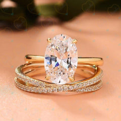 2.00 TCW Oval Cut Bridal Set Lab Grown Diamond Ring for Women