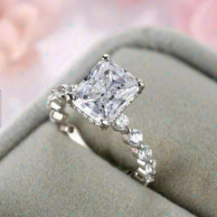 1.50 TCW Radiant Cut Bridal Set Lab Grown Diamond Ring for Women