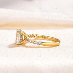 2.50 TCW Cushion Cut Hidden Halo Lab Grown Diamond Ring for Women