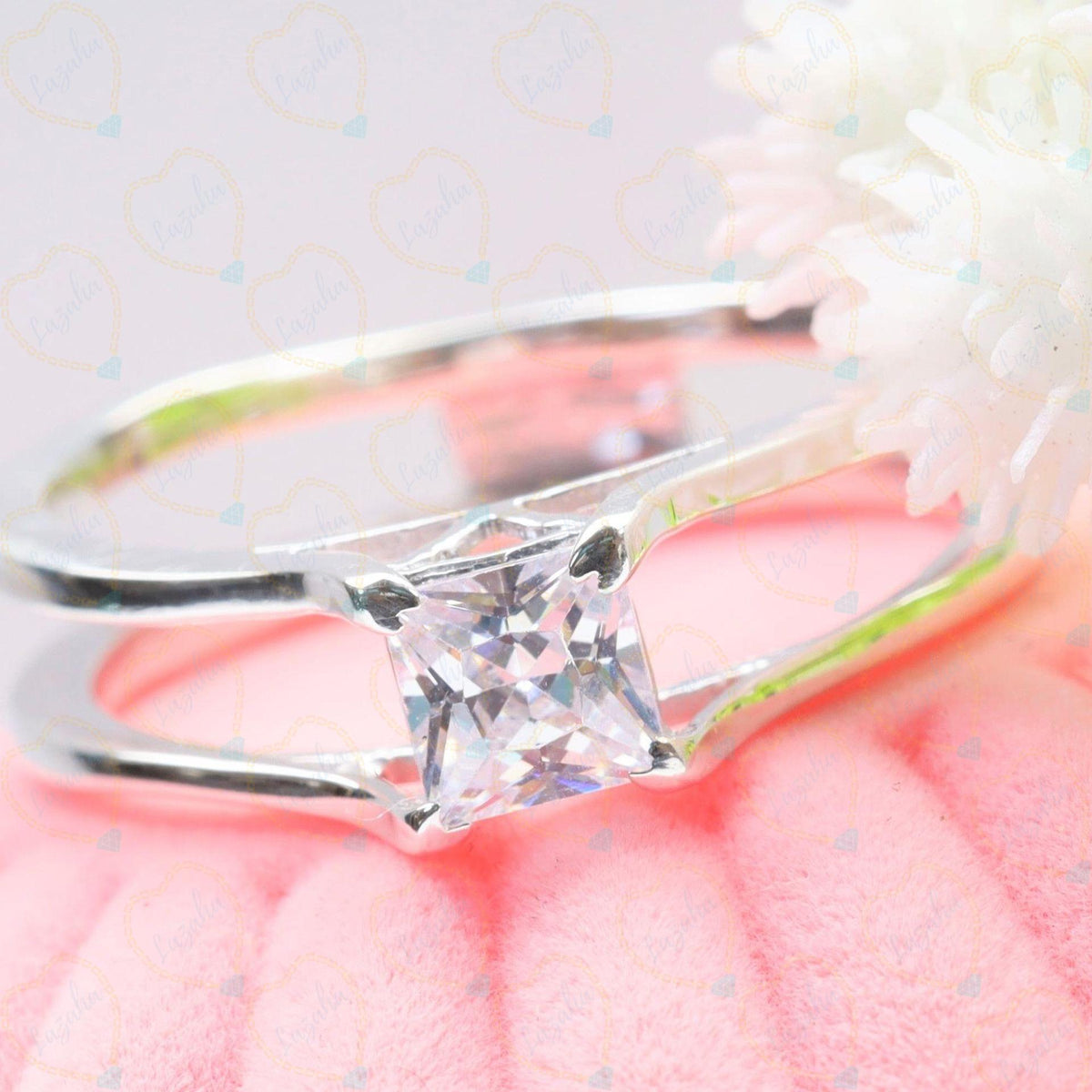 1.50 TCW Princess Cut Unique Lab Grown Diamond Ring for Women