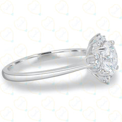 2.00 TCW Round Cut Halo Lab Grown Diamond Ring for Women