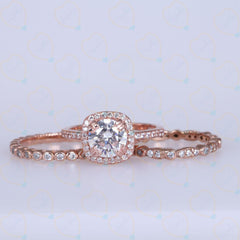 1.25 TCW Round Cut Bridal Set Lab Grown Diamond Ring for Women