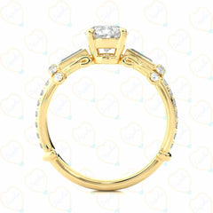 Round Brilliant Cut Unique Lab Grown Diamond Ring for Women