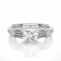 Round Brilliant Cut Unique Lab Grown Diamond Ring for Women