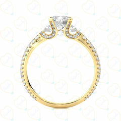 Round-Brilliant Cut Solitaire With Accents Lab-Grown Diamond Ring for Her