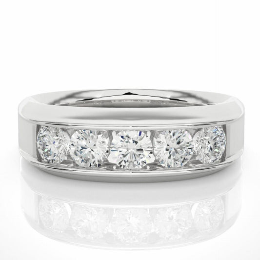 Round Brilliant Cut 5 Stone Lab Grown Diamond Ring for Women