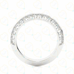 0.85 TCW Round Brilliant Cut Half Eternity Lab Grown Diamond Ring for Women