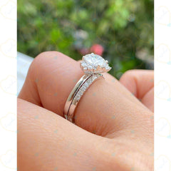 1.70 CTW Round Cut Bridal Set Lab Grown Diamond Ring for Women