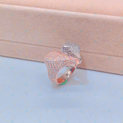 3.60 TCW Round Cut Hip Hop Lab Grown Diamond Ring for Women